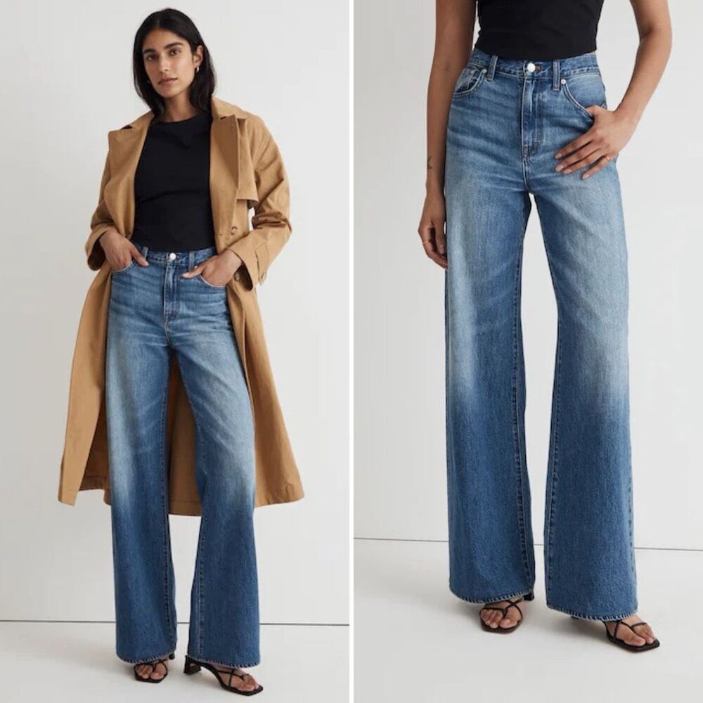 Madewell Superwide-Leg Jeans in Fannin Wash Size 29 - Picture 4 of 8